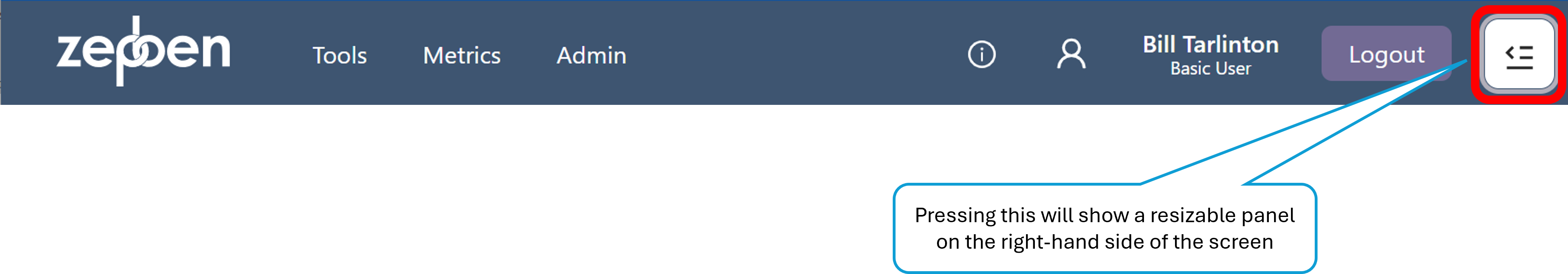 Application landing page